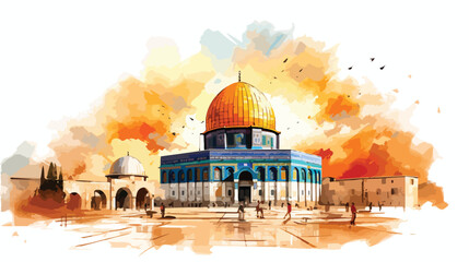 Naklejka premium Al- Mosque Jerusalems holiest mosque in Jerusalem.