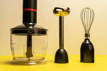 Blender, Whisk, and Attachments for Whipping on Counter