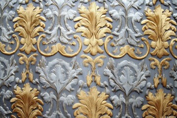 Golden Elegance Meets Blue Bliss	Colorful Wallpaper: Gray & Gold
