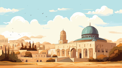 Naklejka premium Al-Aqsa Mosque Jerusalems holiest mosque in Jerusal