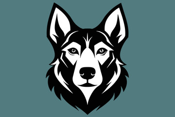 Silhouette vector design of a Dog head icon