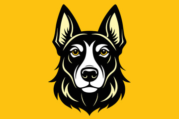 Silhouette vector design of a Dog head icon