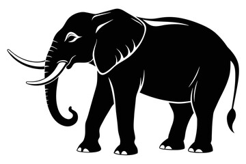 Silhouette vector design of a Elephant 