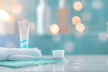 Blurry toothbrush and toothpaste background