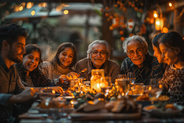 Obraz na płótnie Canvas Generations Gathering Around the Dinner Table