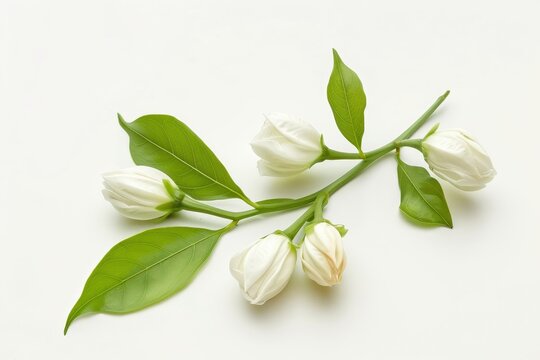 Buds of Arabian jasmine White mogra or Jasminum sambac flower