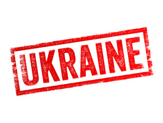 Ukraine is a country located in Eastern Europe, text concept stamp