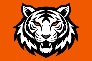 Silhouette vector design of a tiger head icon