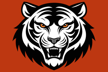 Silhouette vector design of a tiger head icon