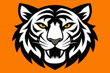 Silhouette vector design of a tiger head icon