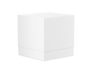 An image of a white square box isolated on a white background