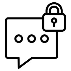 Message Lock  Icon Element For Design