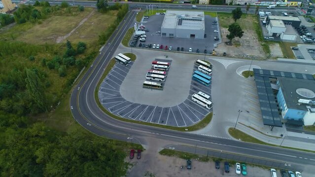 Bus Station Kalisz Dworzec Autobusowy Pks Aerial View Poland
