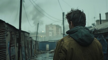 Despite the characters' outward bravado, there's a pervasive sense of loneliness and isolation in the atmosphere of the film. The characters are searching for connection and meaning in a world - obrazy, fototapety, plakaty