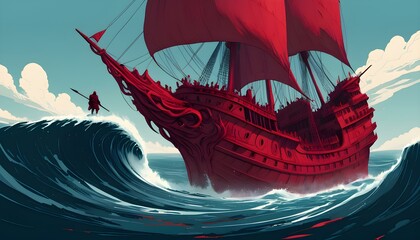 
the legendary red pirate ship