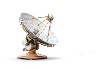 Large satellite dish on a white background