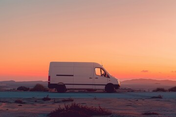 Delivery van at dusk