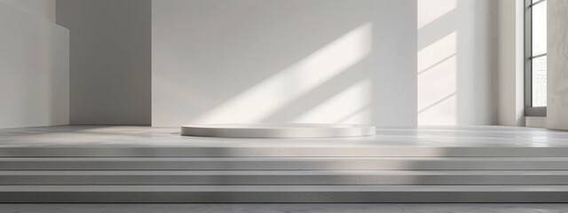 Obraz premium empty stage with minimalist banner design