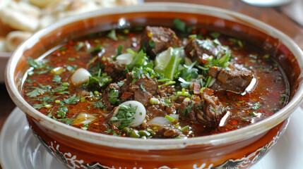 Traditional pakistani beef curry dish