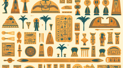 Ancient Egyptian game frame ui papyrus element. Egy