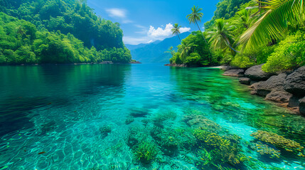 Crystal Lagoon Retreat. Exotic Underwater Beauty