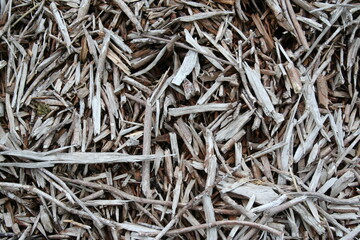 close up of a pile of gardening woodchips