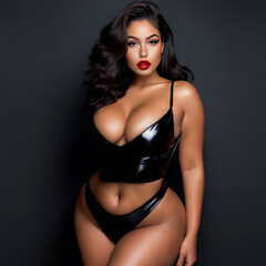 Elegant Lady in Glamourous Pose. Woman in Lingerie