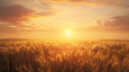 Golden Wheat Field at Sunset