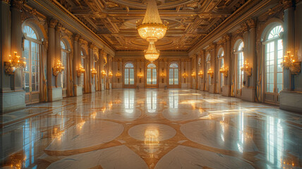 Exquisite Showpieces of a Grand Ballroom - obrazy, fototapety, plakaty
