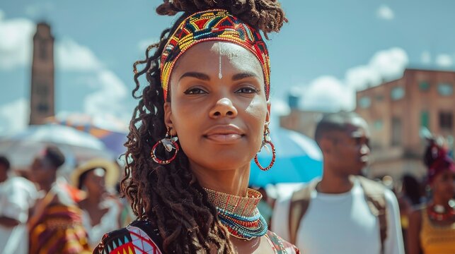 Juneteenth and african liberation day concpet. Juneteenth Parade and Festival. Black History Month. Generative ai