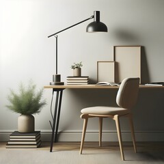 Stilvoller Arbeitsplatz - Minimalistisches Bürodesign und Pflanzendekor