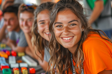 Fototapeta premium Group of Young Women Sitting Together