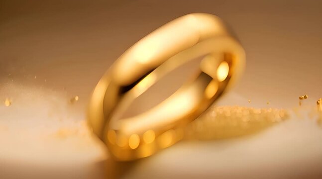 Gold ring and gold dust vertical format