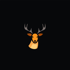 Original vector illustration. A deer icon with big horns.