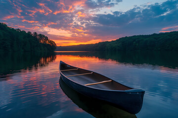 a canoe on a lake - Powered by Adobe