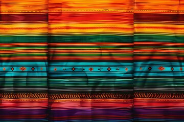 Mexican blanket pattern, traditional colorful Mexican fabric texture.