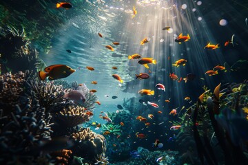 Fototapeta na wymiar Stunning Underwater Marine Life Fine Art Photography Print