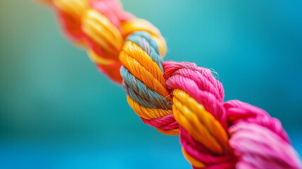 ropes with knot on a pastell background