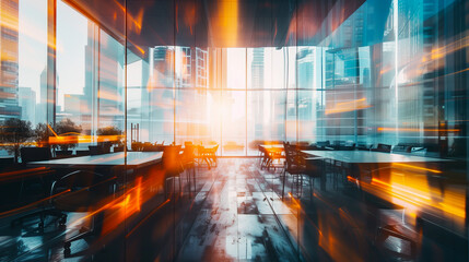 double exposure artistic office