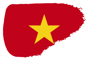 Vietnam flag with palette knife paint brush strokes grunge texture design. Grunge brush stroke effect