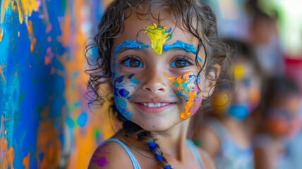 Playful Interaction of Toddlers with Face Paint