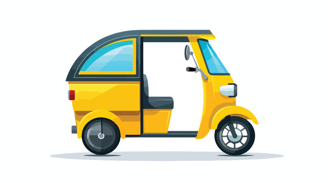 Auto rickshaw icon flat style isolated vector illus