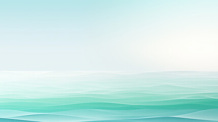 Serene Sea and Sky Gradient, Calm Ocean Waves Background with Copy Space