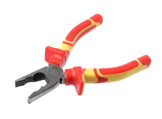 New combination pliers isolated on white. Construction tool