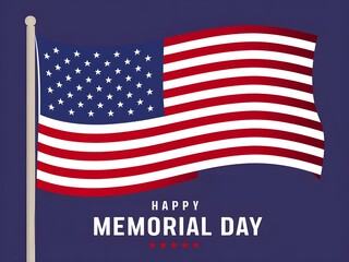 American flag illustration of happy memorial day 