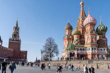 Moscow Kremlin and St Basil's Cathedral on the Red Square in Moscow, Russia. High quality photo