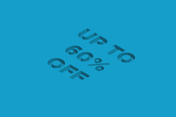 60% Discount on Super promotion. Super sale business banner on blue background. Vector illustration Eps Cs6.