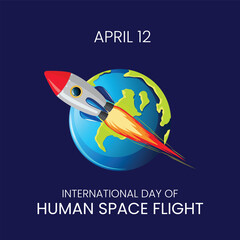 international day of human space flight  - obrazy, fototapety, plakaty