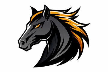 Stylized Black Horse Head Silhouette 