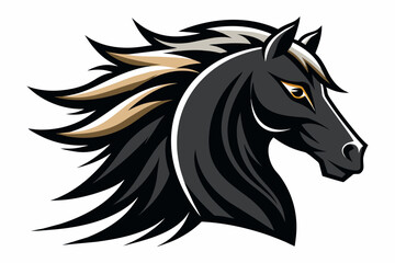 Stylized Black Horse Head Silhouette 